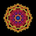 Ethnic Psychedelic Fractal Mandala Vector Meditation looks like