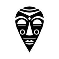 Ethnic ritual mask. Idol face totem of sleeping african god demon