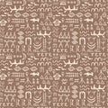 Ethnic seamless background. Rock carvings of ancient peoples. Pattern for fabric and other Royalty Free Stock Photo