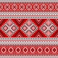 Ethnic seamless pattern with black, white, red colors Royalty Free Stock Photo