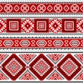 Ethnic seamless pattern with black, white, red colors Royalty Free Stock Photo