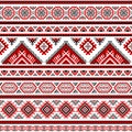 Ethnic seamless pattern with black, white, red colors Royalty Free Stock Photo