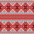 Ethnic seamless pattern with black, white, red colors Royalty Free Stock Photo