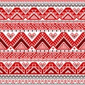 Ethnic seamless pattern with black, white, red colors Royalty Free Stock Photo