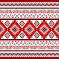 Ethnic seamless pattern with black, white, red colors Royalty Free Stock Photo