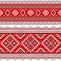 Ethnic seamless pattern with black, white, red colors Royalty Free Stock Photo