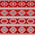 Ethnic seamless pattern with black, white, red colors Royalty Free Stock Photo