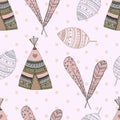 Ethnic seamless pattern design. illustration Royalty Free Stock Photo