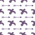 Ethnic seamless pattern in native style. Violet Royalty Free Stock Photo