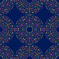 Ethnic seamless pattern with tribal ornaments. Boho geometrical pattern. Bright colors