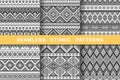 Tribal aztec geometric seamless patternSet of aztec geometric backgrounds. Royalty Free Stock Photo