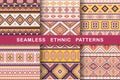 Set of ethnic seamless patterns.