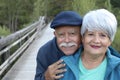 Ethnic senior couple in the forest Royalty Free Stock Photo