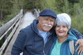 Ethnic senior couple in the forest Royalty Free Stock Photo