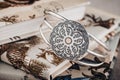 Ethnic silver bangle bracelet Royalty Free Stock Photo