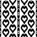 Ethnic striped seamless pattern with hearts Royalty Free Stock Photo