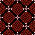 Ethnic style colorful greek vector seamless pattern. Black whitee red ornamental geometric background. Elegant repeat decorative Royalty Free Stock Photo