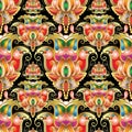 Ethnic style colorful paisley seamless pattern. Beautiful orname Royalty Free Stock Photo