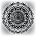 Ethnic style lace floral greek vector mandala pattern. Vintage ornamental background. Round elegance black and white Royalty Free Stock Photo