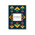 Ethnic style original design, ethno tribal geometric ornament, trendy pattern element for business card, logo