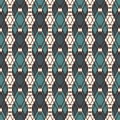 Ethnic style seamless pattern with repeated diamonds. Native americans background. Tribal motif. Eclectic wallpaper.