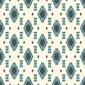 Ethnic style seamless pattern with repeated diamonds. Native americans background. Tribal motif. Eclectic wallpaper.