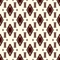 Ethnic style seamless pattern with repeated diamonds. Native americans background. Tribal motif. Eclectic wallpaper.