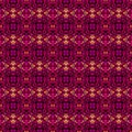 Ethnic Surface Mosaic. Orange, Red, Pink Home