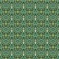 Ethnic Surface Mosaic. Teal, Green, Mint Bed Royalty Free Stock Photo