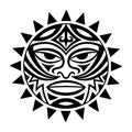 Ethnic symbol-mask of the Maori people - Tiki. Thunder-like Tiki is symbol of God. Sacral tribal sign in the Polenesian style for