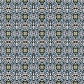 Ethnic Texture Ornament. Blue, Cyan, Indigo Bed