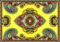 Ethnic traditional carpet design to print on fabric or paper