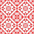 Ethnic traditional seamless pattern. Embroidery on fabric. Patchwork texture. Weaving. Folk motif.