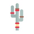Ethnic Tribal Cactus Flat Icon. Decorative Ornament.