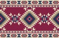 ethnic tribal traditional aztec colorful red diamond pattern