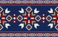 ethnic tribal traditional blue flower pattern