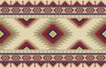 ethnic tribal traditional colorful beige aztec diamond pattern