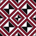 Ethnic Ukrainian contrast broidery in red and black Royalty Free Stock Photo