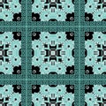 Ethnic vector seamless pattern. Floral ornamental greek background. Repeat backdrop. Geometric abstract greek key Royalty Free Stock Photo