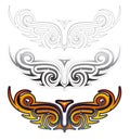 Ethnic wings tattoo set