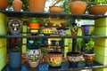 Ethnical pottery in market