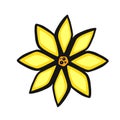 ethnically stylized bright orange sunflower, vector