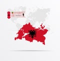 The ethnicities in Tatarstan, ethnic group Albanians ethnic groups. Map Tatarstan combined with Albanians ethnic groups flag Royalty Free Stock Photo