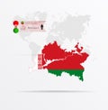 The ethnicities in Tatarstan, ethnic group Belarusians ethnic groups. Map Tatarstan combined with Belarusians ethnic groups flag Royalty Free Stock Photo