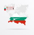 The ethnicities in Tatarstan, ethnic group Bulgarians ethnic groups. Map Tatarstan combined with Bulgarians ethnic groups flag Royalty Free Stock Photo