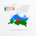 The ethnicities in Tatarstan, ethnic group Gypsies ethnic groups. Map Tatarstan combined with Gypsies ethnic groups flag