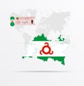 The ethnicities in Tatarstan, ethnic group Ingush ethnic groups. Map Tatarstan combined with Ingush ethnic groups flag