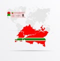 The ethnicities in Tatarstan, ethnic group Lezgins ethnic groups. Map Tatarstan combined with Lezgins ethnic groups flag Royalty Free Stock Photo