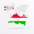 The ethnicities in Tatarstan, ethnic group Tajiks ethnic groups. Map Tatarstan combined with Tajiks ethnic groups flag