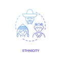 Ethnicity blue gradient concept icon Royalty Free Stock Photo